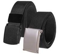 2er Unisex Gürtel Nylon Canvas Belt für Damen und Herren, Stufenlos Verstellbarer Stoffgürtel, Länge 130 cm, Breite ca. 3,8 cm, mit Kunststoff Schnalle MEHRWEG