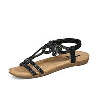 2Go Damen 8018-802-9 Flache Sandale, Schwarz, 38 EU