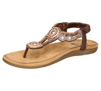 2 GO FASHION Damen Sandale 8018-823 flach Bronze Größe 41 EU