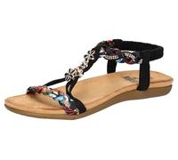 2Go Fashion Damen 8018-830 Flache Sandale, schwarz, 37 EU