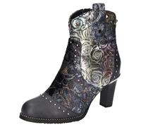 2GO Fashion Damen-Stiefelette Blau-Mehrfarbig 39