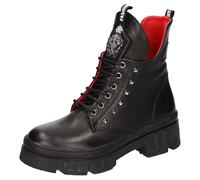 2GO Fashion Damen-Schnürstiefelette Schwarz-Rot 40
