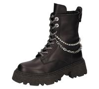 2GO Fashion Damenschuhe Schnürstiefel schwarz/silber schwarz/silber - Gr. - 39