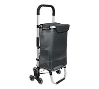 2iX Einkaufstrolley klappbar mit Treppensteiger 3-Rad-System & Kühlfach | Faltbarer Einkaufwagen mit Rucksackfunktion | 40L Aluminium Shopper | Trolley Grau