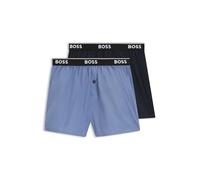BOSS Zweier-Pack Pyjama-Shorts aus Baumwoll-Popeline - Style 2P Boxer Shorts EW, 50545913 Blau M