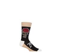 2Pac Tupac Ankle Socken Rose Logo Nue offiziell Herren Schwarz (UK SIZE 7 - 11)