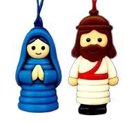 2Pcs Diys Button Krippe Szene Kit, Krippe Szene Weihnachtsknöge Ornament Craft Kit, Machen Sie Ihre Eigenen Knöpfe, Jesus Mary Tree Dekorationen, Religiöser Weihnachtsanhänger Making Set Für Kinder