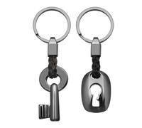 2PCS Personalisierte Paar Keychain Leder Schlüsselanhänger - Mode Accessoires mit Herzdesign - Schmuck Metall Schlüsselanhänger Individuell Gestalteter Herzförmige