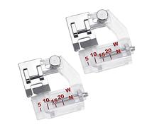 2PCS Sewing Machine Presser Foot Nähmaschinen-Nähfuß,2 STÜCKE 5 mm bis 20 mm verstellbarer Bias-Bindefuß Universal-Linealfuß passend für Nähen mit niedrigem Schaft Snap-on Brother, Singer, Janome