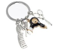 2st Stylist Schlüsselanhänger Friseur Schlüsselanhänger Fön Charm Schlüsselanhänger Haarkamm Charm Schlüsselanhänger Friseur Haarfriseur Schmuck Rostfreier Stahl Silver BESPORTBLE