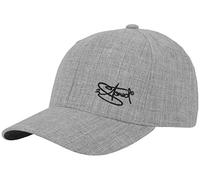 2Stoned Flexfit Baseball Cap Plain Span Melange in Heather Grey mit Stick Größe S/M (56 cm - 59 cm) für Herren