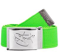 2Stoned Hosengürtel Stoffgürtel Neon-Grün, Chromschnalle Classic, 4 cm breit für Damen und Mädchen