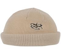 2Stoned Rollmütze Docker Beanie Beige mit Stickmotiv Classic Logo in Einheitsgröße für Damen, Herren und Kinder
