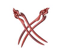 2Stück Haarnadeln U Förmig Chinesischer Retro Haarnadel Handgeschnitzte Hair Stick Aus Holz Hanfu Haarpin Chinesischen Retro Holz Haar Stick Haarstab -B-1 Count (Pack of 2)