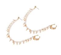 2Stücke Teiliges Geometrische Rhombus Ohrstecker mit Quaste und Nasenclip Punk Nase Kette für Partys und Besondere Anlässe Gold