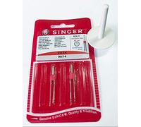 2ter Garnstift/Garnrollenstift Universal zum Aufstecken auf den Spuler für Singer Nähmaschinen Confidence 7463, 7465, 7470, 7467, 7469 + 2 Original Singer Zwillingsnadeln System 2024 Stärke 90