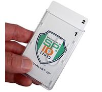 2x Ausweishalter Kartenhülle Ausweishülle mit Daumenschub für 2 KARTEN Transparent (vertikal/hochkant)