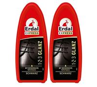 2X Erdal Express 1-2-3 Glanz Schwarz - Schwamm - mit Bienenwachs