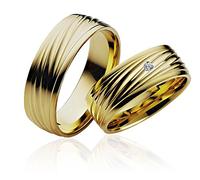 2x JC Trauringe Gold Plattiert I Ehe-Ringe mit kostenloser Gravur I Verlobungsringe 6,5mm breit inkl. Etui-Box I Herren-Ring ohne & Damen-Ring mit Zirkonia-Stein I Gr. 48 bis 72 I P932