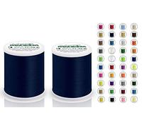 2x Madeira Polyneon 40 | SET | 1.000 m Spule | Doppelpack | Stickgarn | Maschinenstickgarn (1643 Midnight blue (Mitternachtsblau))