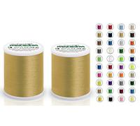2x Madeira Polyneon 40 | SET | 1.000 m Spule | Doppelpack | Stickgarn | Maschinenstickgarn (1670 Gold)