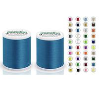 2x Madeira Polyneon 40 | SET | 1.000 m Spule | Doppelpack | Stickgarn | Maschinenstickgarn (1733 Blue medium (Mittelblau))