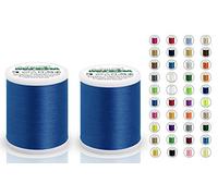 2x Madeira Polyneon 40 | SET | 1.000 m Spule | Doppelpack | Stickgarn | Maschinenstickgarn (1842 Team Blue (Blau))