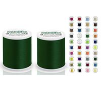 2x Madeira Polyneon 40 | SET | 1.000 m Spule | Doppelpack | Stickgarn | Maschinenstickgarn (1902 Pinegreen (Nachtgrün))