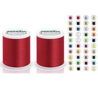 2x Madeira Polyneon 40 | SET | 1000 m Spule | Doppelpack | Stickgarn | Maschinenstickgarn (1637 Foxy red (Fuchsrot))