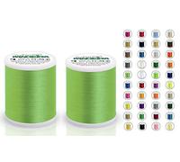 2x Madeira Polyneon 40 | SET | 1000 m Spule | Doppelpack | Stickgarn | Maschinenstickgarn (1748 Lime green (Limette))