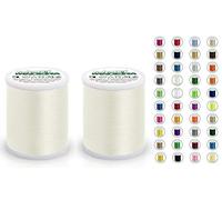 2x Madeira Polyneon 40 | SET | 1000 m Spule | Doppelpack | Stickgarn | Maschinenstickgarn (1803 Off White (Creme))