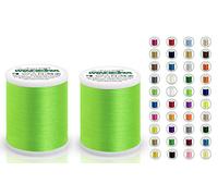 2x Madeira Polyneon 40 | SET | 1000 m Spule | Doppelpack | Stickgarn | Maschinenstickgarn… (1850 Neon lime (Neon Limone))