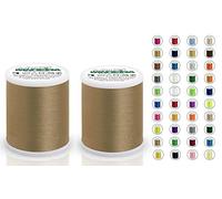 2x Madeira Polyneon 40 | SET | 1000 m Spule | Doppelpack | Stickgarn | Maschinenstickgarn (1885 Fawn (Rehbraun))