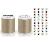 2x Madeira Polyneon 40 | SET | 1000 m Spule | Doppelpack | Stickgarn | Maschinenstickgarn (1938 Ivory (Elfenbein))