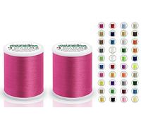 2x Madeira Polyneon 40 | SET | 1000 m Spule | Doppelpack | Stickgarn | Maschinenstickgarn (1990 Hot Pink)
