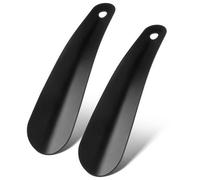 2x Schuhanzieher Metall 16cm Edelstahl Schuhlöffel mit Loch