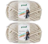 2x100 Gramm Gründl Alaska Uni aus 80% Polyacryl, 20% Wolle inkl. Anleitung Wal (07 Creme)