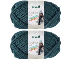 2x100 Gramm Gründl Alaska Uni aus 80% Polyacryl, 20% Wolle inkl. Anleitung Wal (20 Petrol)
