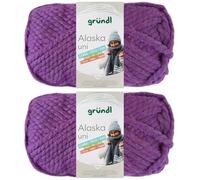 2x100 Gramm Gründl Alaska Uni aus 80% Polyacryl, 20% Wolle inkl. Anleitung Wal (24 Violett)