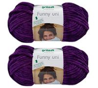 2x100 Gramm Gründl Funny Uni Softgarn SB Pack Babygarn inkl. Anleitung für EIN Funny Bunny 16 Aubergine