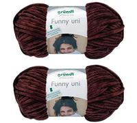 2x100 Gramm Gründl Funny Uni Softgarn SB Pack Babygarn inkl. Anleitung für EIN Funny Bunny 20 Braun