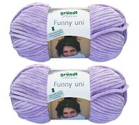 2x100 Gramm Gründl Funny Uni Softgarn SB Pack Babygarn inkl. Anleitung für EIN Funny Bunny 22 Lavendel