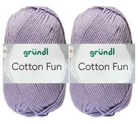 2x50 Gramm Gründl Cotton Fun Häkelgarn aus 100% Baumwolle inkl. Anleitung für Meerschwein (29 Flieder)