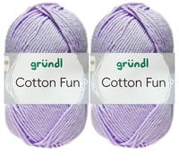 2x50 Gramm Gründl Cotton Fun Häkelgarn aus 100% Baumwolle inkl. Anleitung für Meerschwein (35 Violett)