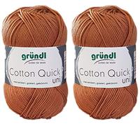 2x50 Gramm Gründl Cotton Quick 100% Baumwolle, Häkelgarn mercerisiert, gasiert, gekämmt inkl. Anleitung für ein Meerschwein (123 Nougat)