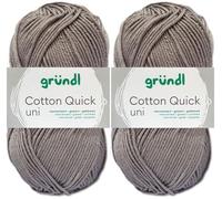 2x50 Gramm Gründl Cotton Quick Häkelgarn aus 100% Baumwolle 070 Silbergrau