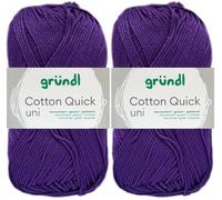 2x50 Gramm Gründl Cotton Quick Häkelgarn aus 100% Baumwolle 109 Pflaume