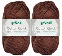 2x50 Gramm Gründl Cotton Quick Häkelgarn aus 100% Baumwolle 122 Schokolade