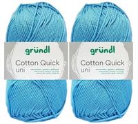 2x50 Gramm Gründl Cotton Quick Häkelgarn aus 100% Baumwolle 127 Hellblau