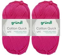 2x50 Gramm Gründl Cotton Quick Häkelgarn aus 100% Baumwolle 128 Pink